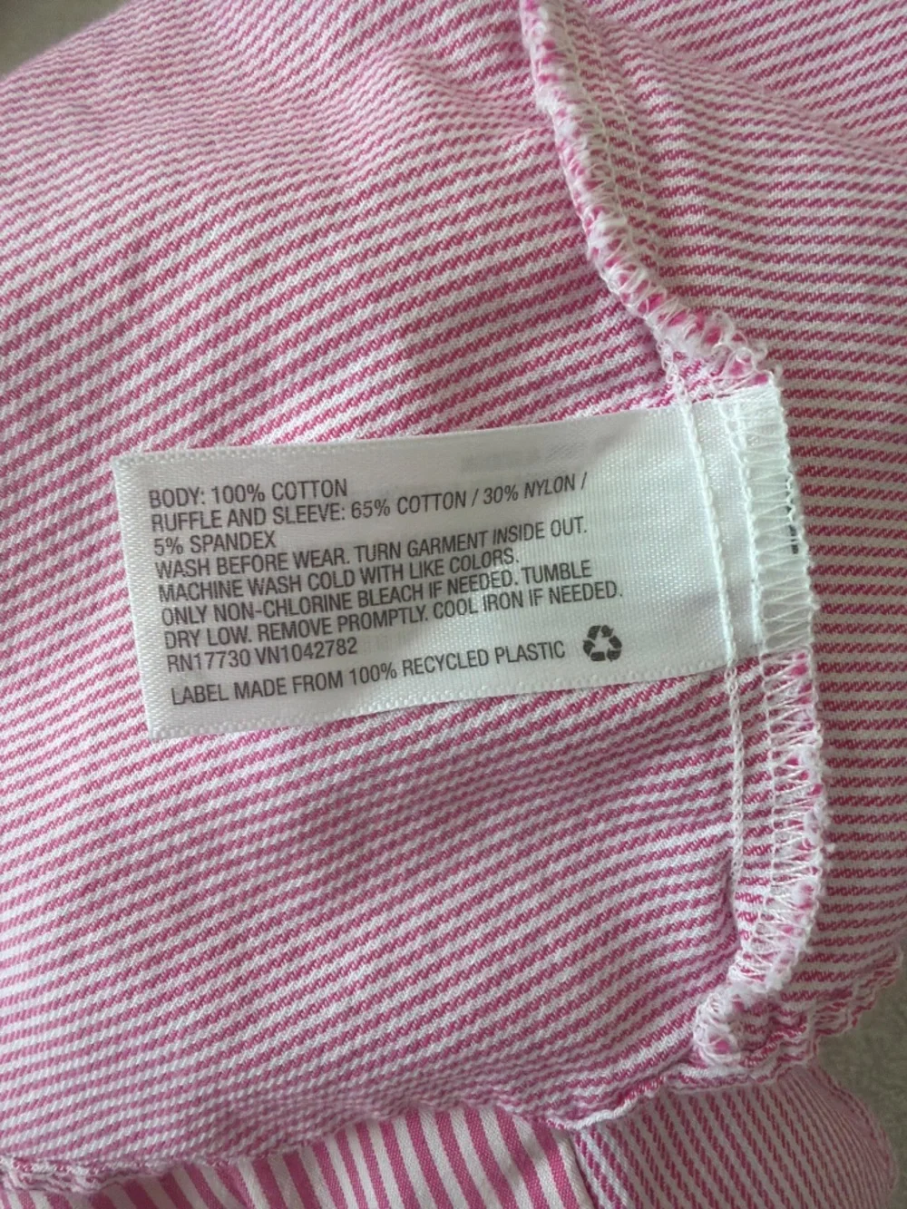 Ruffled Striped Strawberry-Pink 100% Cotton Blouse - Cat and Jack - 5T